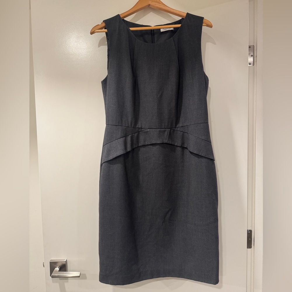 Calvin Klein Gray Sleeveless Midi Dress